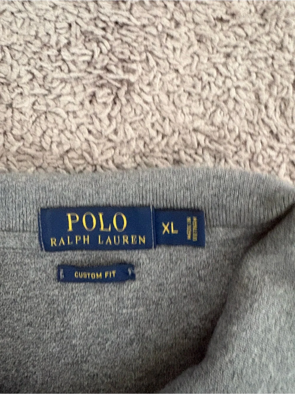Ralph Lauren Men’s Heather Gray Polo Shirt with Navy Pony